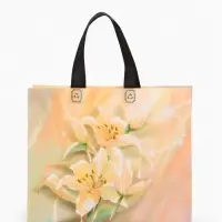 Сумка для покупок Цветы, 32*10*26. отд без молнии, розовый