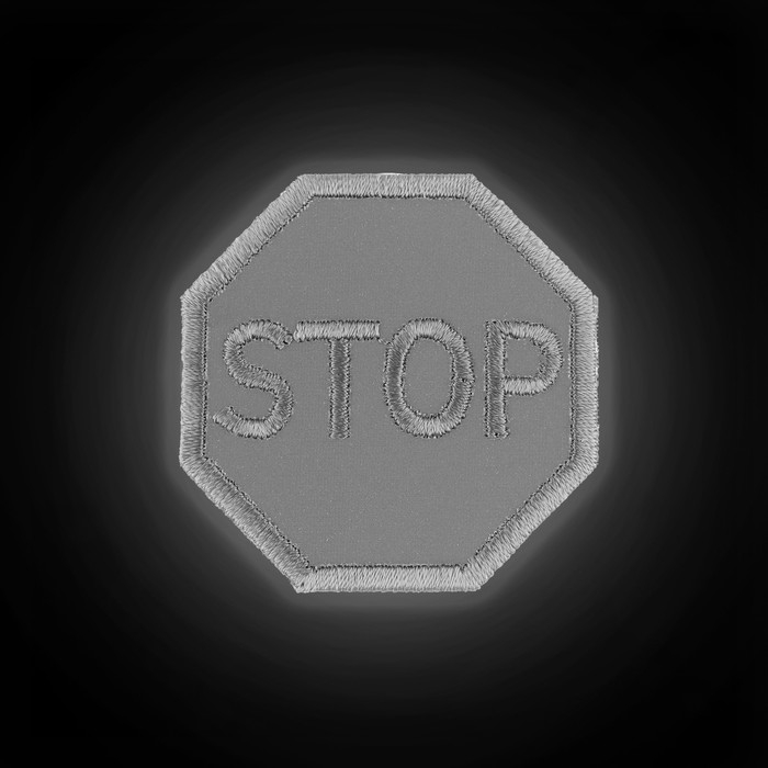 Светоотражающая термонаклейка &laquo;Stop&raquo;, 4,7 &times; 4,7 см, цвет серый
