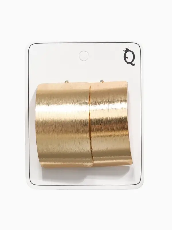 Серьги металл "Дуга" гладкая, тренд, цвет золото