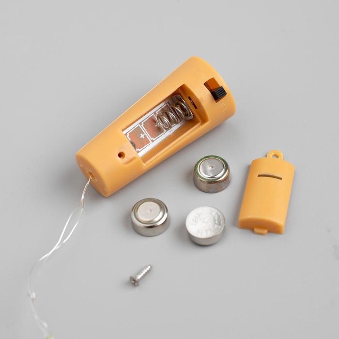 Гирлянда &laquo;Нить&raquo; 1 м роса с пробкой, IP20, серебристая нить, 10 LED, батарейки LR44х3 (в комплекте), свечение белое