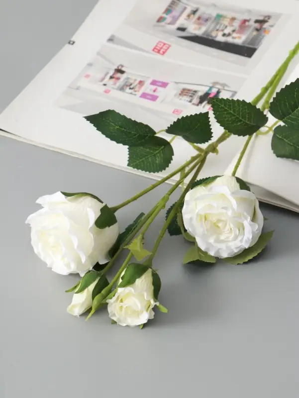 Цветы искусственные &laquo;Роза Августина галант&raquo;, d=6 см, h=55 см, белые