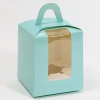 Коробка для капкейков, кондитерская упаковка, 1 ячейка &laquo;Голубой&raquo;, 9 х 9 х 11 см