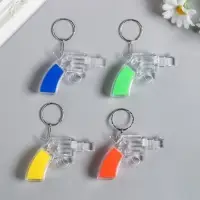 Фонарик брелок для ключей на кольце &laquo;Револьвер&raquo;, мигает, 6.5&times;4.5&times;1.5 см, МИКС