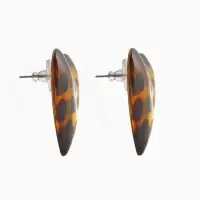 Серьги акрил &laquo;Леопард&raquo; сердце макси, цветной в серебре