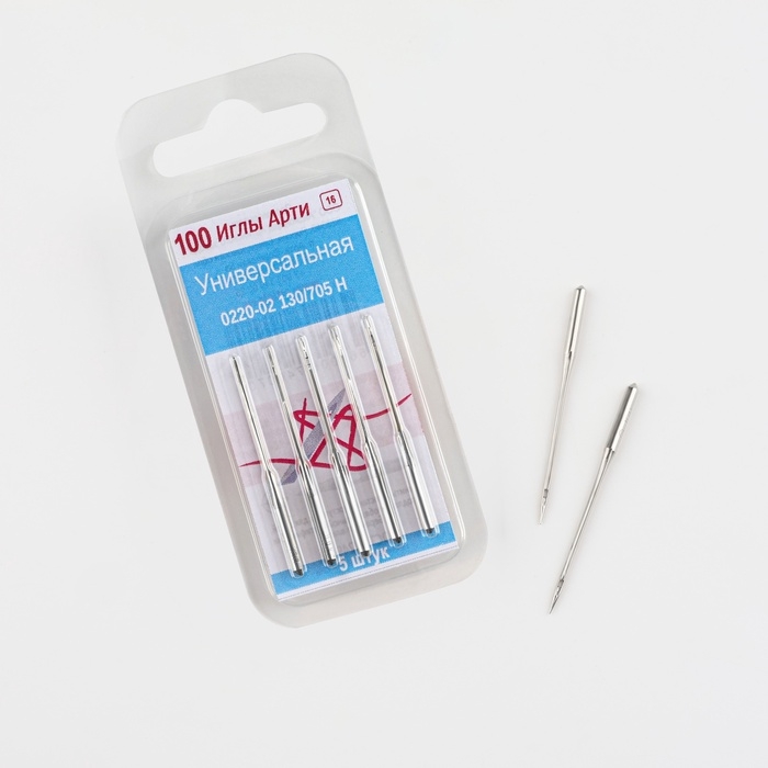 Иглы для бытовых швейных машин, универсальные, №100, 5 шт