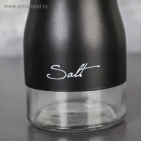 Солонка стеклянная &laquo;Стиль&raquo;, 160 мл, надпись МИКС