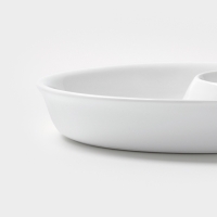 Блюдо Hanna Kn&ouml;vell, d=25 см, с секцией для соуса, фарфор, белое