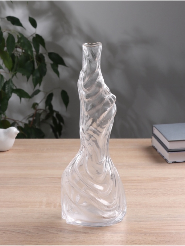 Ваза стекло настольная "Венди" галант, d-3.5 см, h-29,5х11 см, прозрачный