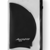 Шапочка для плавания силиконовая 56 гр, цвет черный