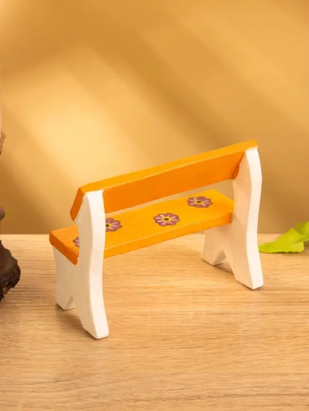 Сувенир дерево "Скамейка с цветами" цв. оранжевый, 11х5х9 см