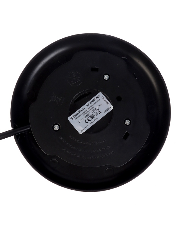 Чайник электрический Happy panda HP-2709SPBK, стекло, 1.8 л, 1800 Вт, чёрный