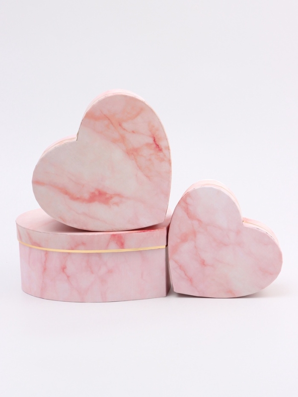 Набор коробок 3 в 1 сердца 22 х 20 х 9;  18.5 х 17 х 7.5; 1 6 х 14 х 6 см