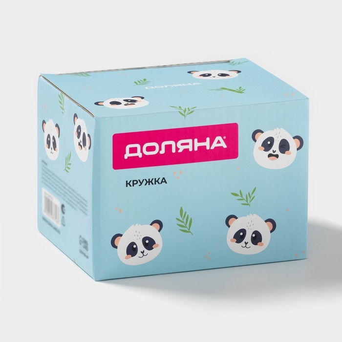 Кружка Доляна &laquo;Панда&raquo;, 490 мл, доломит, белая