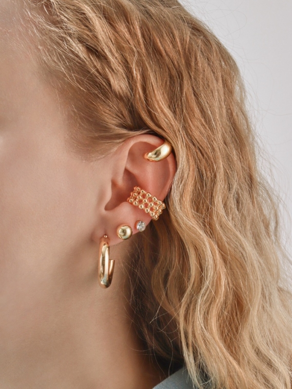 Набор серьги и каффы 8 шт. &laquo;Кольца&raquo; капли, цвет золото