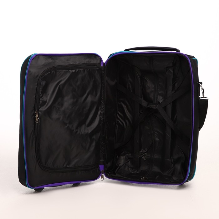 Чемодан детский 32 л (S) Sacvoyage, отдел на молнии, цвет чёрный/синий