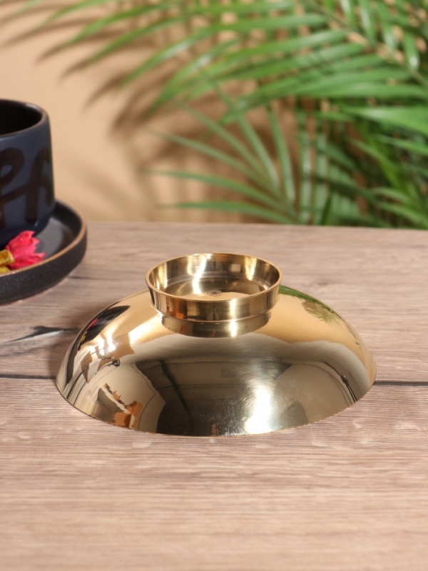 Блюдо сервировочное "Золотая с перламутром" латунь 14,5х14,5х5 см