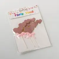 Набор топперов для торта &laquo;Сердечки&raquo;, 3 шт, 20&times;13 см, цвет розовый