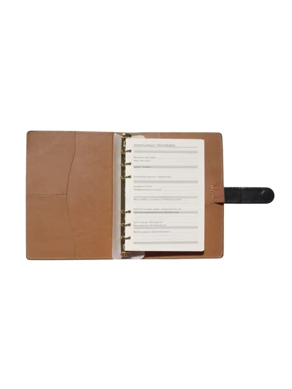 Органайзер на кольцах, C6, с хлястиком, 80л, линия, к/зам, Черный