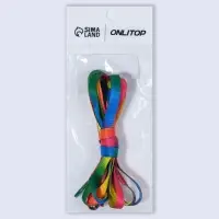 Шнурки для обуви, пара, плоские, 8 мм, 90 см, разноцветные