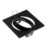 Светильник встраиваемый поворотный, под лампу MR16, квадрат, металл, черный