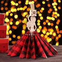 Салфетница деревянная &laquo;Индийская красавица&raquo;, с подставкой под зубочистки, 25&times;13&times;13 см