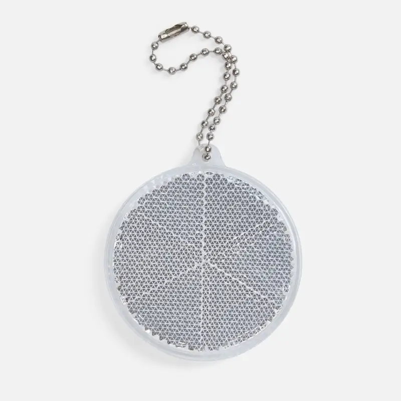 Пешеходный светоотражатель с цепочкой &laquo;Круг&raquo;, белый