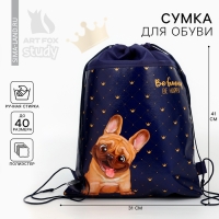 Мешок для обуви &laquo;Мопсик&raquo; полиэстер, размер 41&times;30 см