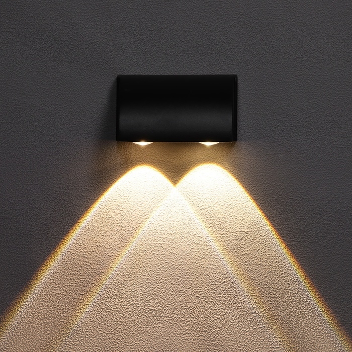 Светильник фасадный &laquo;Каскад&raquo;, FSD-094, 2 Вт, 3000К, 2 луча, IP65, 220 В, металл, черный