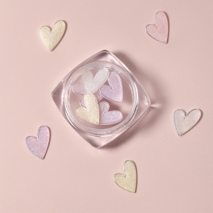 Фигурки для дизайна ногтей &laquo;Сахарные сердечки&raquo;, объёмные, разноцветные