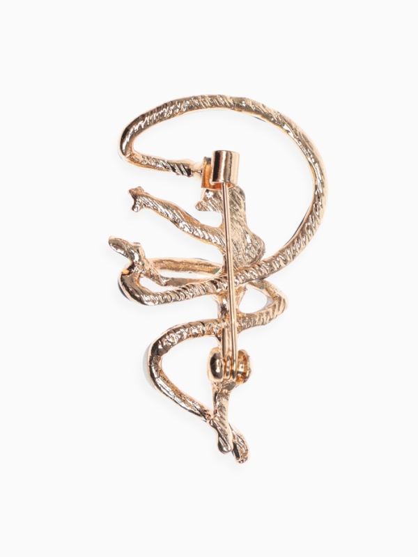 Брошь &laquo;Гимнастка&raquo; с лентой, цвет синий в золоте