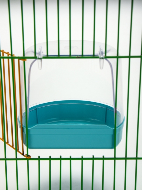 Купалка для птиц, внешняя 12 х 9 х 11 см, бирюзовая Купалка для птиц, внешняя 12 х 9 х 11 см, бирюзовая