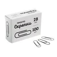 Скрепки канцелярские GLOBUS, 28 мм, 100 шт., без покрытия