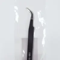 Пинцет для наращивания ресниц, загнутый, L - изгиб, 10 см, чёрный