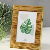 Фоторамка металл на 1 фото 10х15 см "Зебра" золото гальваника 1,7х14,2х19,3 см