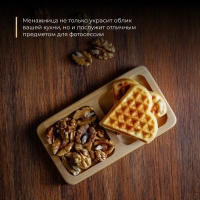 Менажница деревянная прямоугольная Доляна, 18&times;10 см, 2 секции, берёза, пропитана маслом