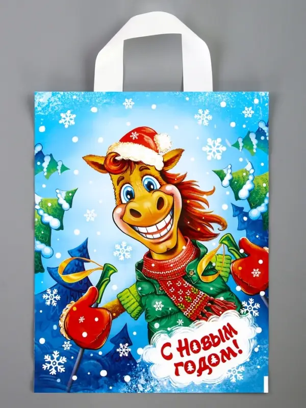 Пакет "Чемпион", полиэтиленовый с петлевой ручкой, 28х35 см, 55 мкм