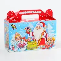 Подарочная коробка Новогодняя Подарочек малый &laquo;Время&raquo; с игрой и анимацией 17.5&times;7&times;10.5 см