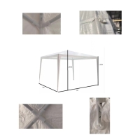 Шатёр туристический, 300 х 300 см., белый, открытый, зауженный