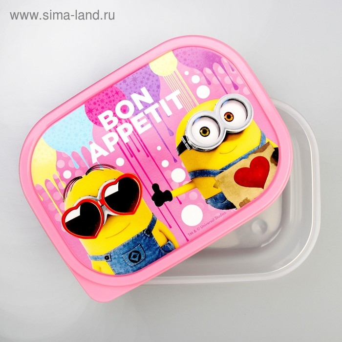 Ланч-бокс прямоугольный, 500 мл, Ланч-бокс прямоугольный, 500 мл, "Bon appetit" Гадкий Я