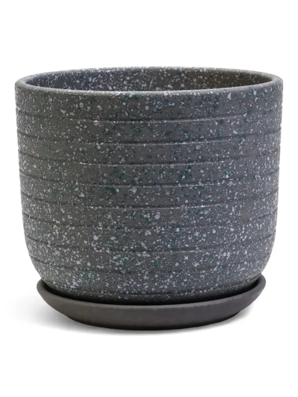 Горшок цветочный  с поддоном 2,9 л, серый керамика "Пряности" (М)
