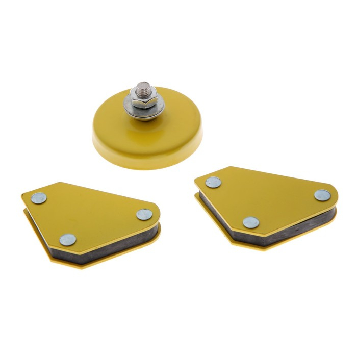 Набор магнитных угольников для сварки ТУНДРА, 45,90,135&deg;, 4 кг, 2 шт. + клемма, 200 А, 7 кг