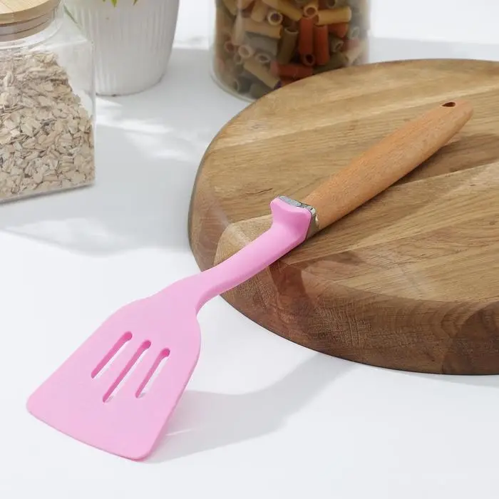 Лопатка с прорезями Доляна &laquo;Стелла&raquo;, 29 см, цвет розовый