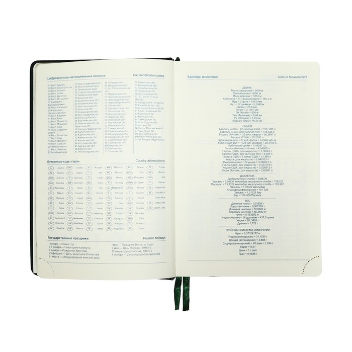 Ежедневник датированный 2025 года, A5, 168 листов в линейку, кожзам "Небраска", золотой срез, зеленый