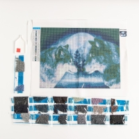 Алмазная мозаика с полным заполнением на холсте «Волки», 30 х 40 см Алмазная мозаика с полным заполнением на холсте «Волки», 30 х 40 см