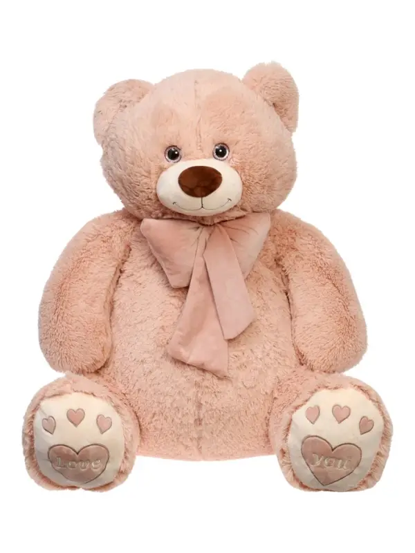 Мягкая игрушка "Медведь Пьер", цвет пудра, с бантом, 130 см МП/70/13