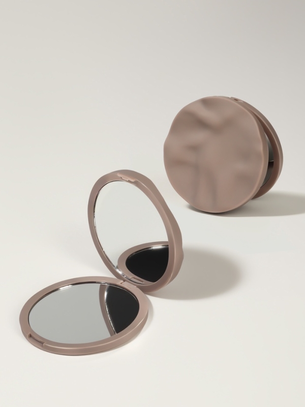 Зеркало складное &laquo;Волны&raquo;, d = 7,5 см, цвет матовый бежевый