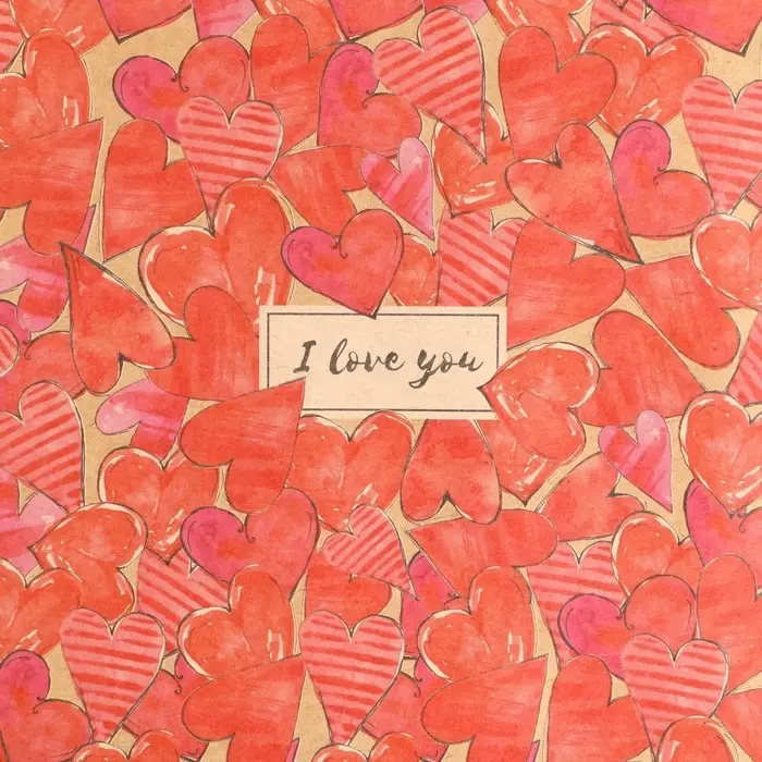 Бумага упаковочная крафтовая &laquo;Сердца&raquo;, 50 х 70 см