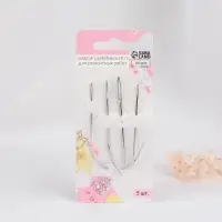 Иглы швейные для ремонтных работ, d=1 / 1.5 / 2 мм, 4.5 / 6.2 / 7.1 см, 5 шт.