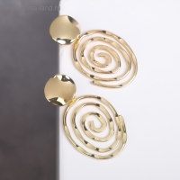 Серьги металл &laquo;Врата&raquo; два овала, цвет золото