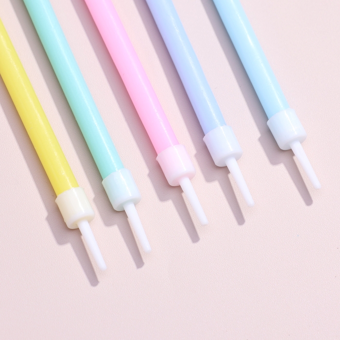 Свечи в торт коктейльные "С днём рождения", 6 шт, 13 см, высокие